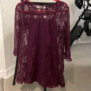 Forever 21 Maroon Lace Dress
